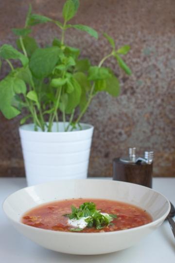 Суп из красной чечевицы с помидорами,сметана с мятой. Фото Free for commercial use, No attribution required. Бесплатное стоковое фото для свободного скачивания