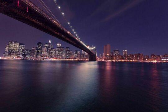 Нью-Йорк Бруклинский Мост Ночью. Фото Free for commercial use, No attribution required. Бесплатное стоковое фото для свободного скачивания