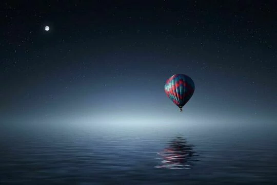 Воздушный Шар Ночь Небо Луна. Фото Free for commercial use, No attribution required. Бесплатное стоковое фото для свободного скачивания