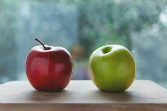 Красное и зеленое яблоко. Фото Free for commercial use, No attribution required. Бесплатное стоковое фото для свободного скачивания