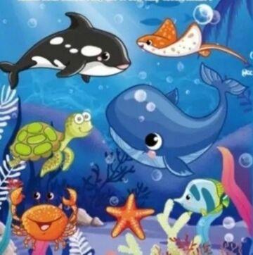 Иллюстрация мультяшные морские животные фон. Фото Свободно для коммерческого использования, Атрибуция не требуется. Бесплатное стоковое фото для свободного скачивания