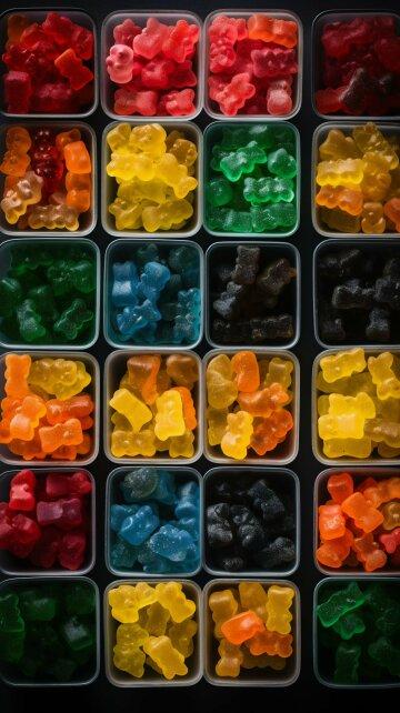Разноцветные мармеладные мишки в коробках. Фото Свободно для коммерческого использования, Атрибуция не требуется. Бесплатное стоковое фото для свободного скачивания