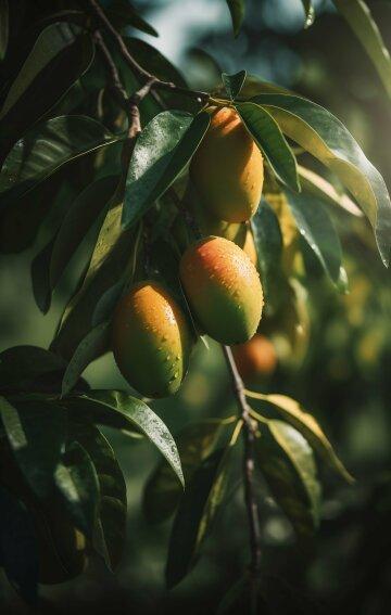 Спелое манго на манговом дереве. Фото Свободно для коммерческого использования, Атрибуция не требуется. Бесплатное стоковое фото для свободного скачивания