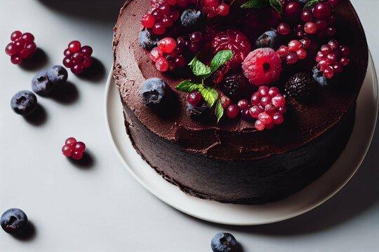 Шоколадный торт с ягодами. Фото Free for commercial use, No attribution required. Бесплатное стоковое фото для свободного скачивания