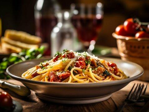 Спагетти с помидорами черри. Фото Свободно для коммерческого использования, Атрибуция не требуется. Бесплатное стоковое фото для свободного скачивания