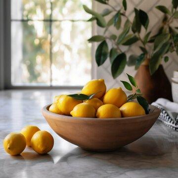 Лимоны в деревянной миске. Фото Свободно для коммерческого использования, Атрибуция не требуется. Бесплатное стоковое фото для свободного скачивания