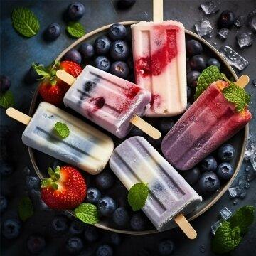 Фруктовое мороженое с ягодами. Фото Свободно для коммерческого использования, Атрибуция не требуется. Бесплатное стоковое фото для свободного скачивания