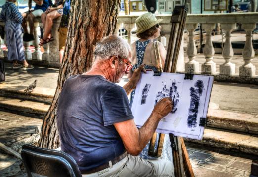 Уличный художник в Венеции. Фото Свободно для коммерческого использования, Атрибуция не требуется. Бесплатное стоковое фото для свободного скачивания